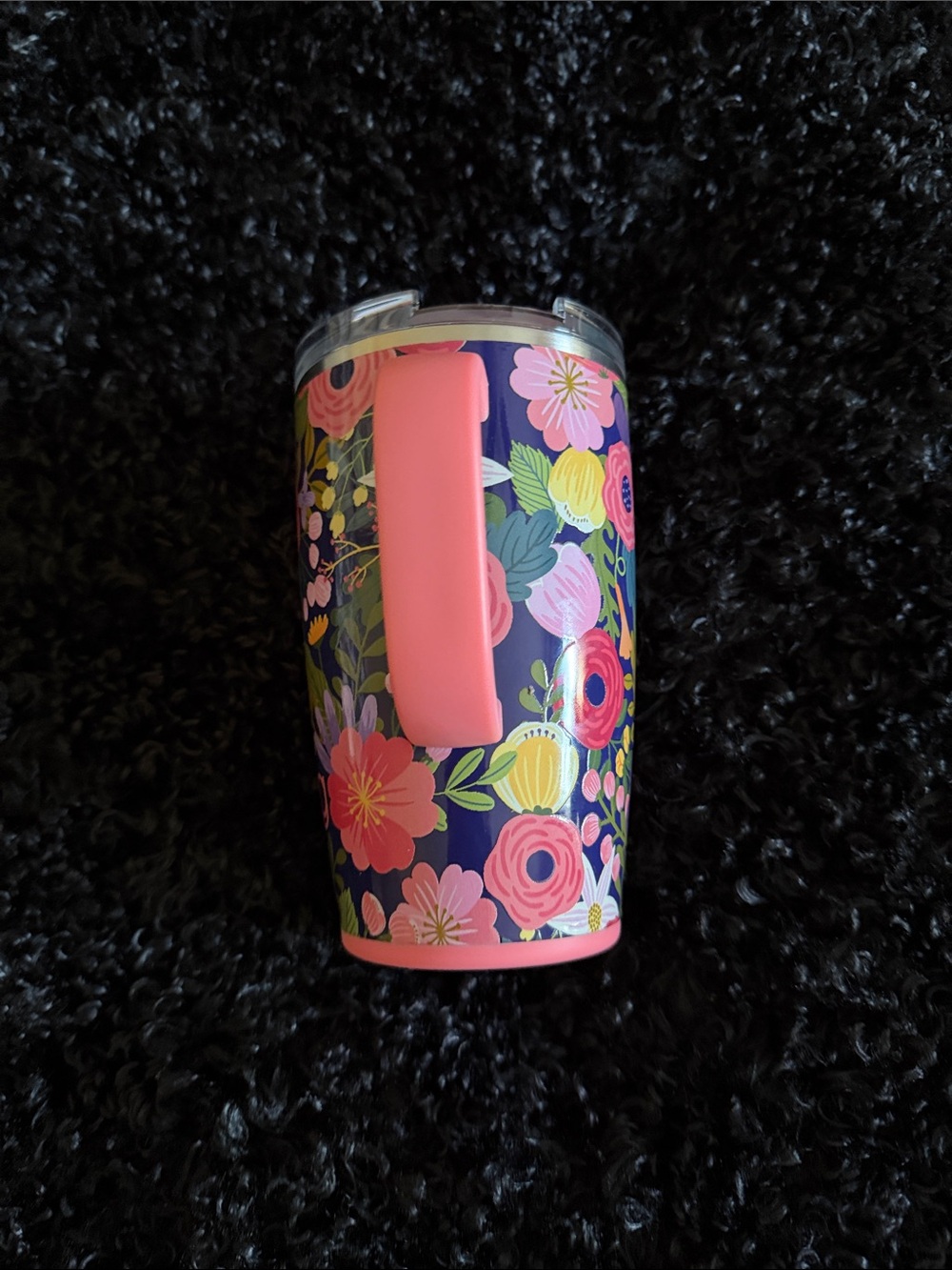 Swig Floral Insulated Travel Mug - Pink Handle - Picture 3 of 6